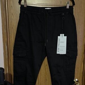 Twice Men's Black Cargo Pants